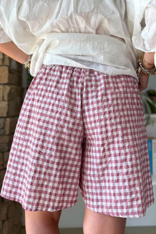 Nonni Gingham City Short Indian Pink